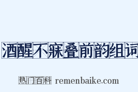 酒醒不寐叠前韵组词是什么意思的图片
